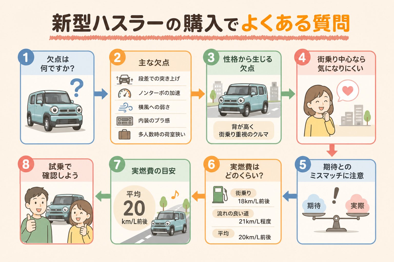 新型ハスラーの購入でよくある質問