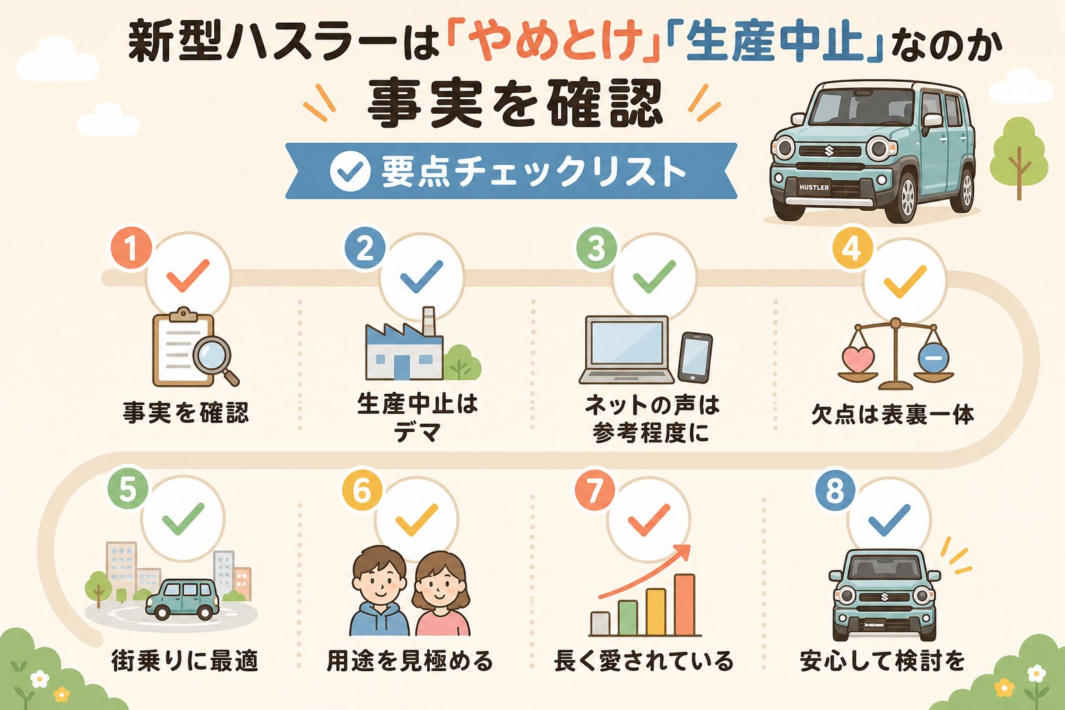 新型ハスラーは「やめとけ」「生産中止」なのか事実を確認